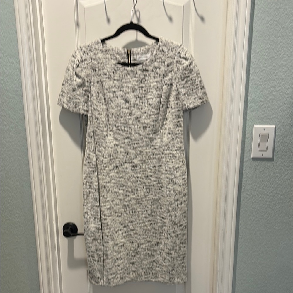 Calvin Klein Black and White Sheath Dress